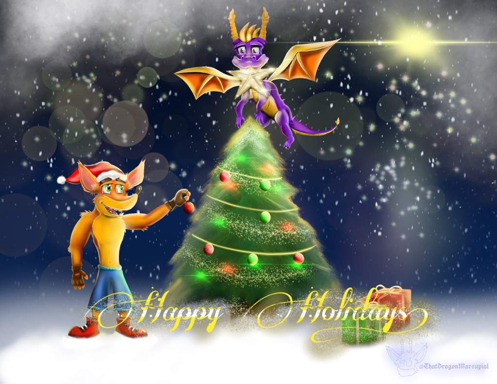 Crash And Spyro Decorate A Tree 🎄 Crash Bandicoot Amino Amino