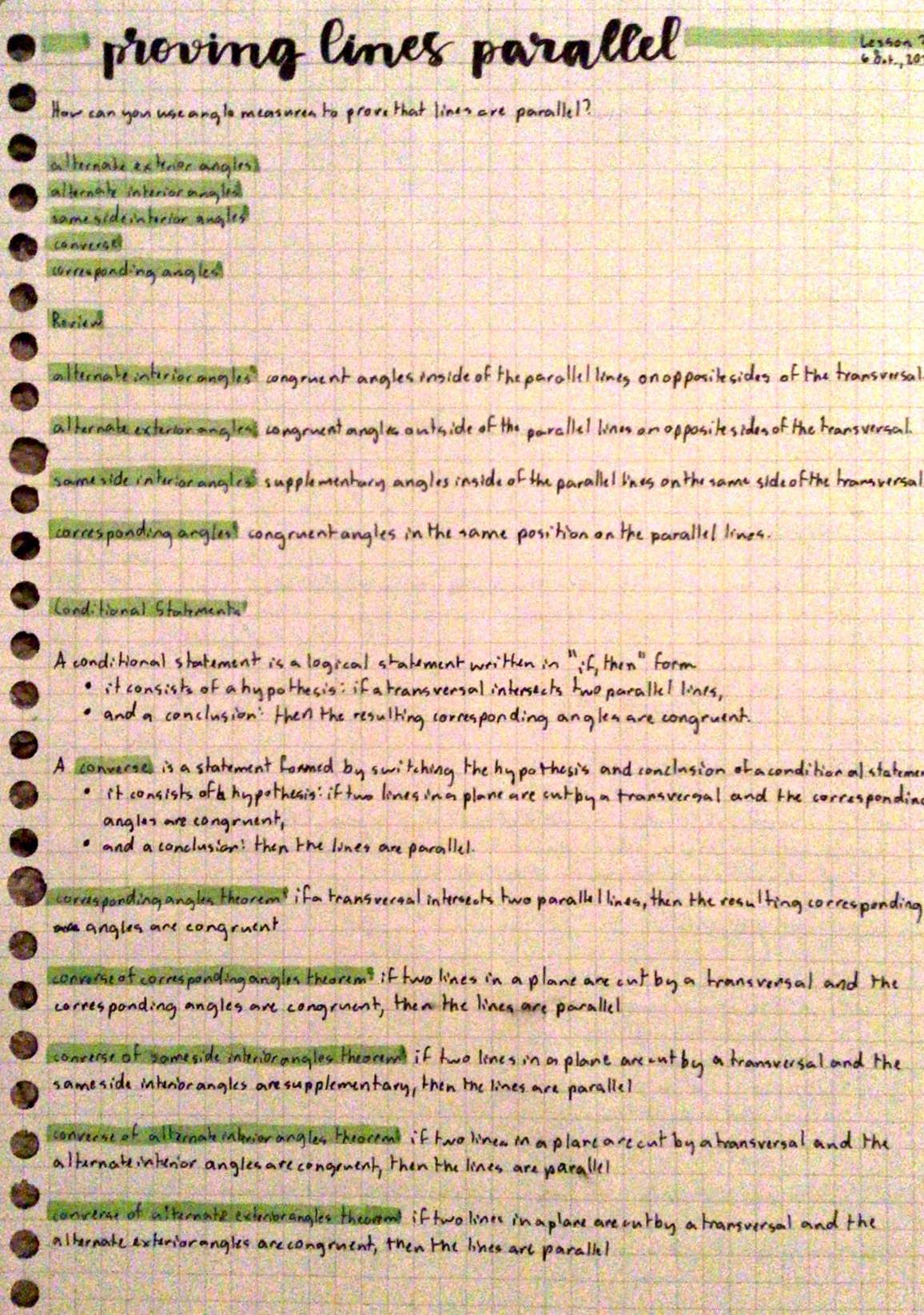 Geometry Notes—3.3 Proving Lines Parallel | Studying Amino Amino