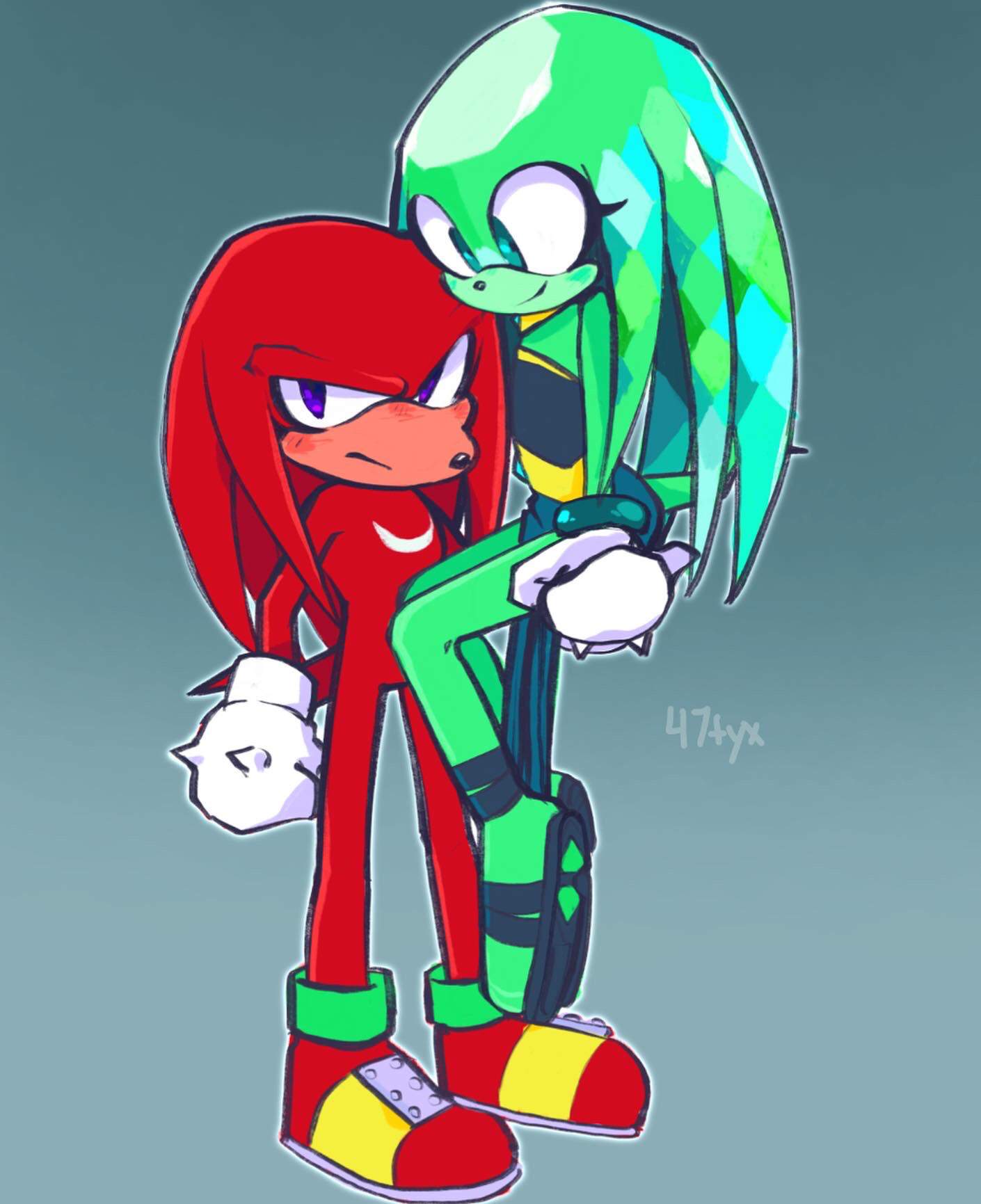 Knuckles holding Emerald with one hand | Sonic the Hedgehog! Amino