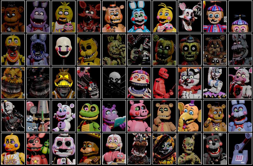 FNAF UCN, RCN and Dee Dee's Roster with custom renders (SFM Posters ...