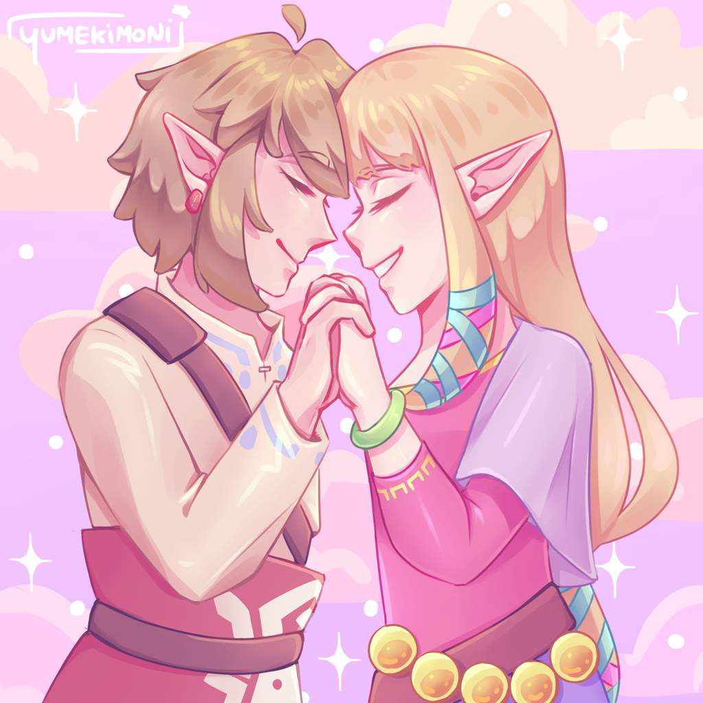 link and zelda kiss skyward sword