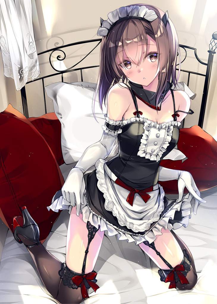 Skinny anime maid doggystyle