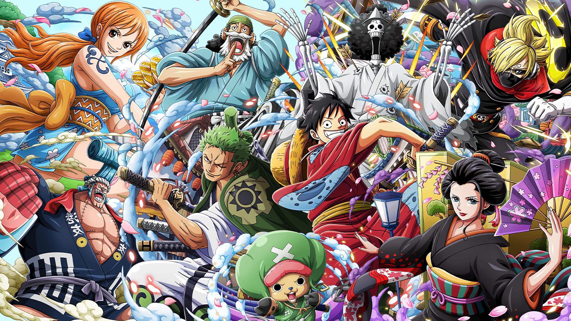 One piece charcters wallpaper | Anime Amino