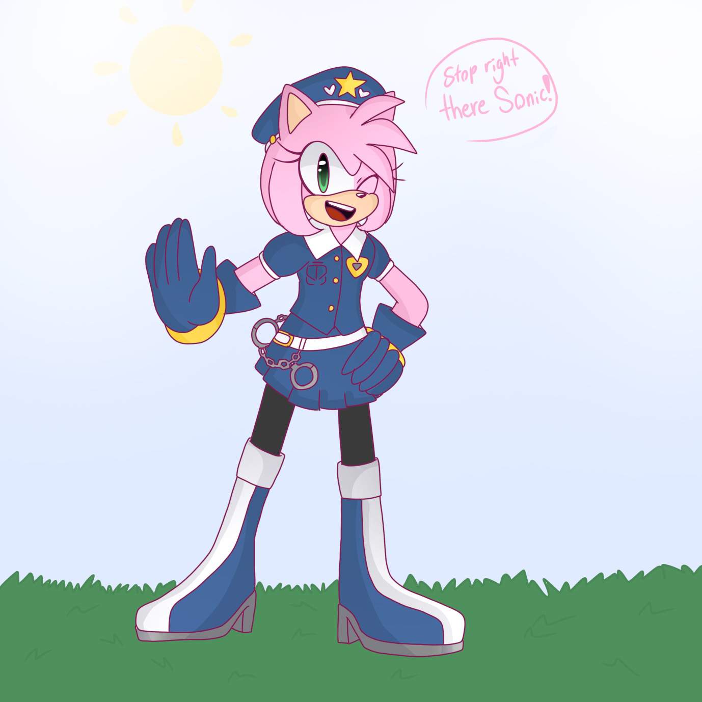 Amy Rose The Police! ️🤍💙 | Sonic the Hedgehog! Amino