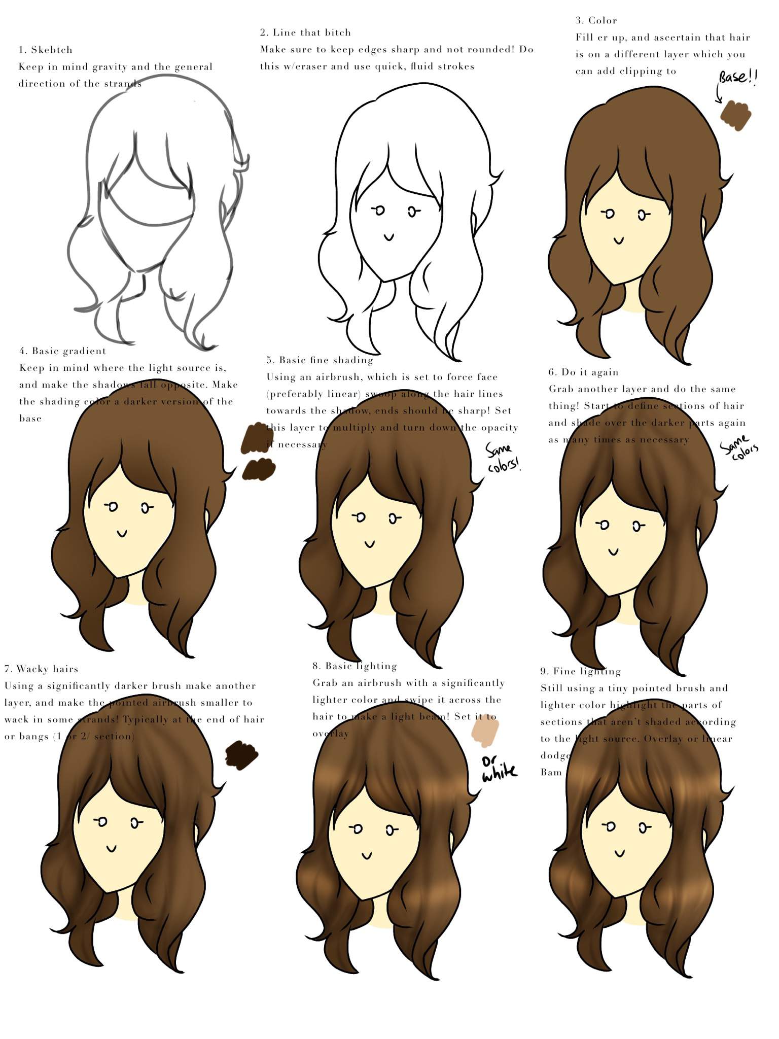 Hair shading tutorial | Art Requests and Comissions Amino