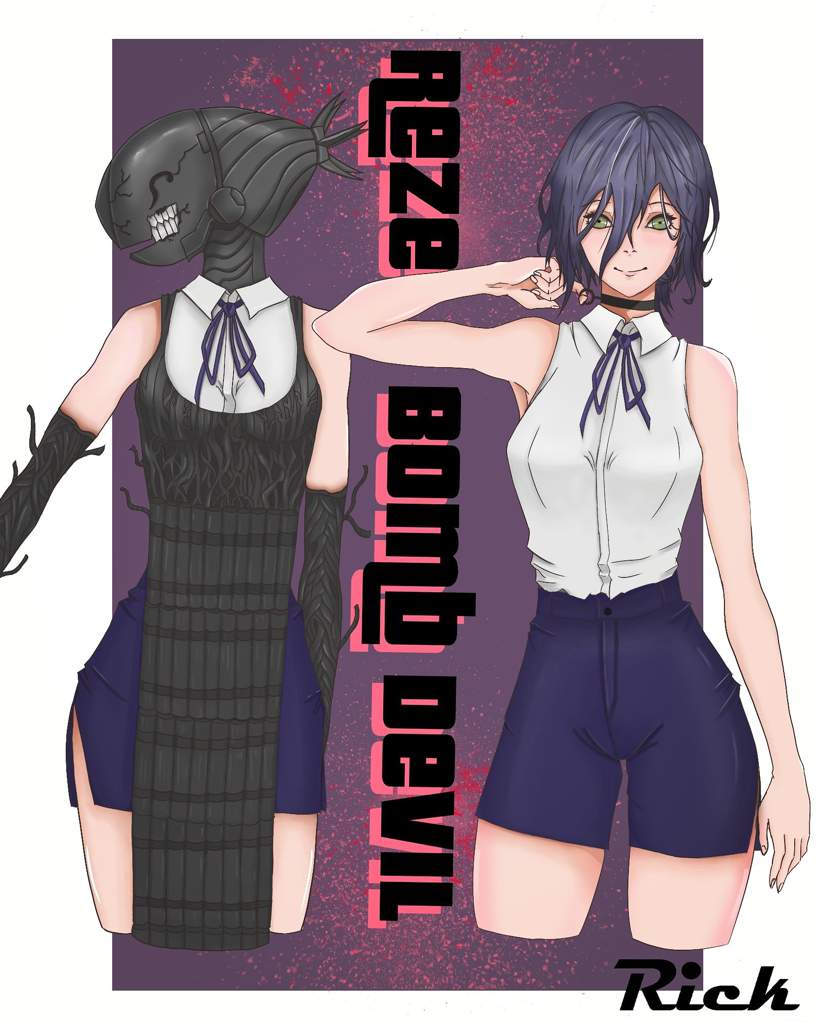Can't wait for Chainsaw Man anime, so I draw Reze and Bomb Devil... 😍😍