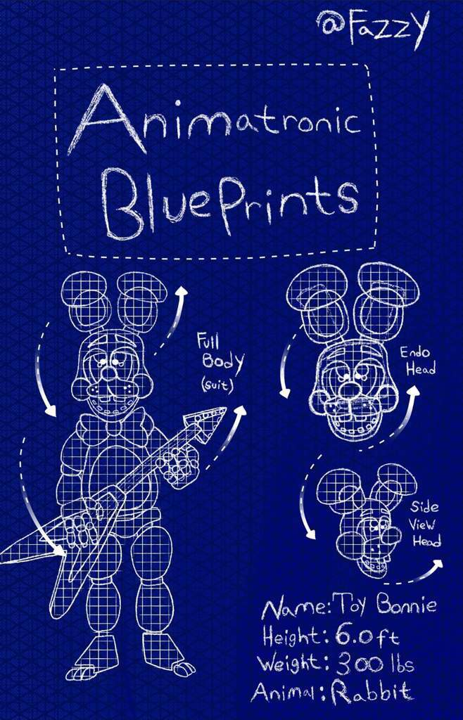 Animatronic Blueprints #6: Toy Bonnie | Five Nights At Freddy's Amino