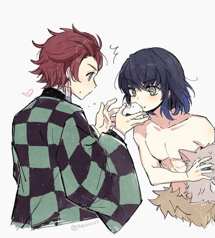 Tanjiro x inosuke💕 uwu | YAOI 💜 Amino