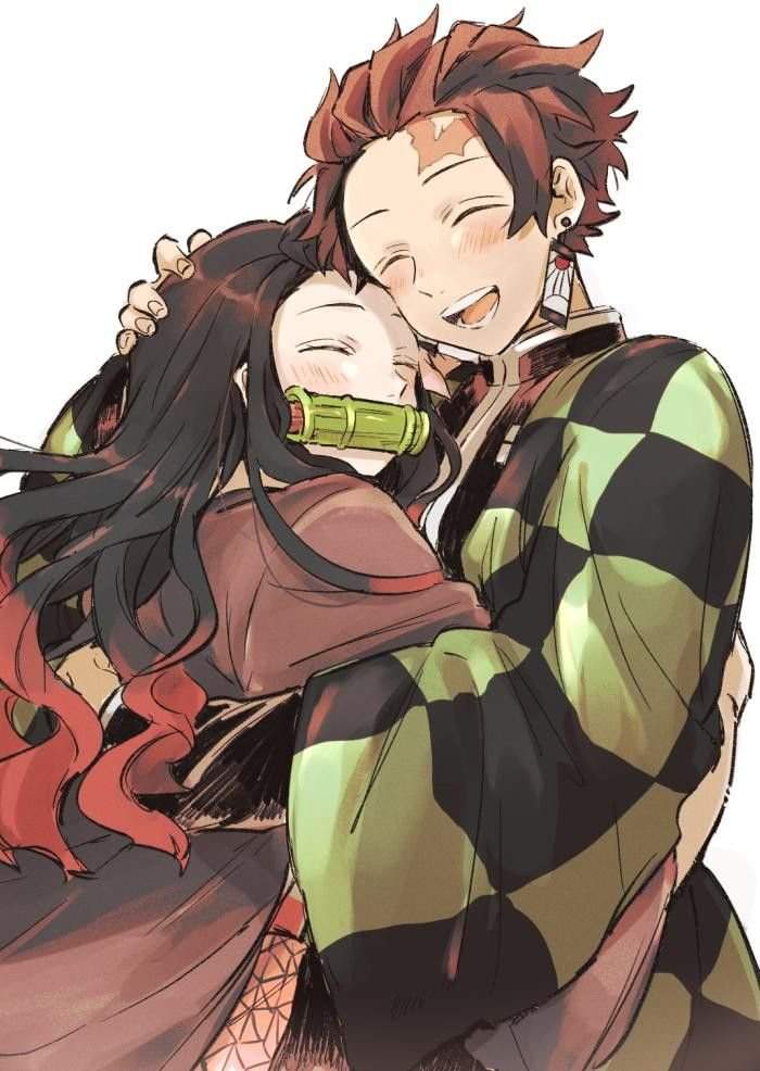 Brother and sister/ Tanjiro and Nezuko.