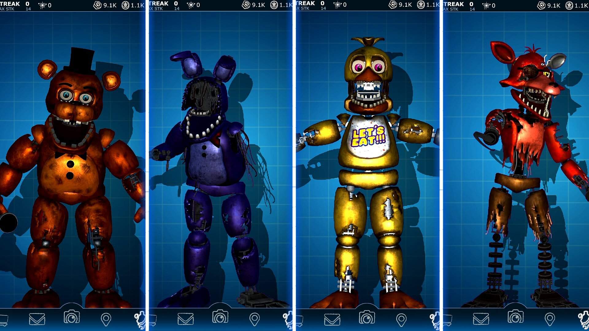 FNaF AR - Fanmade Withered Animatronics Workshop Animations | Five ...