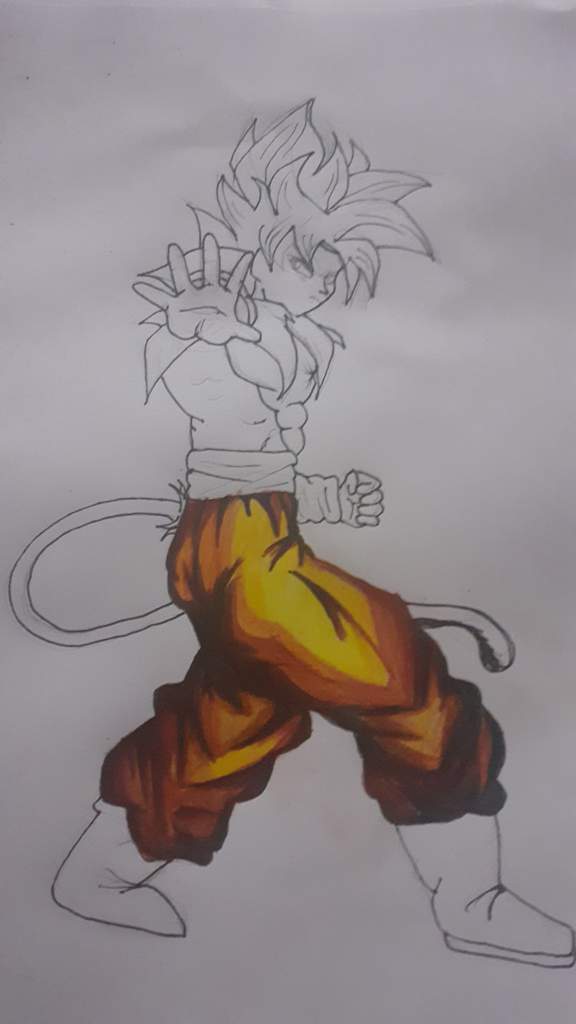 Un pequeño adelanto de un Dibujo de Goku SsJ4 | DRAGON BALL ESPAÑOL Amino