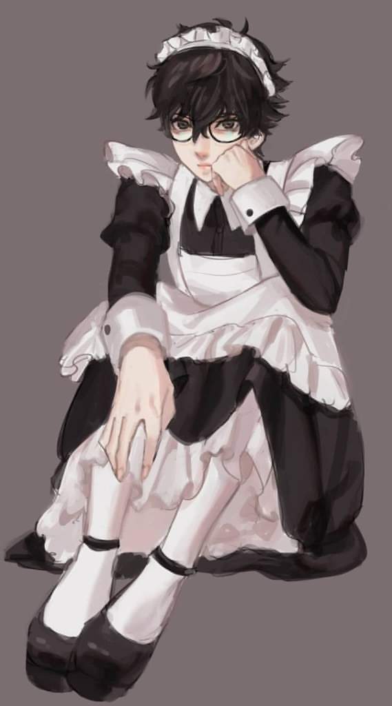 Anime guys in maid outfits