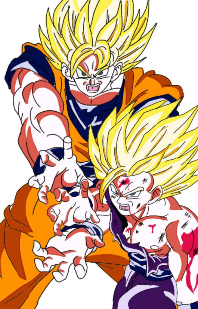 Buenas les dejo estos dibujos de Goku y Gohan haciendo el kame hame ha ...