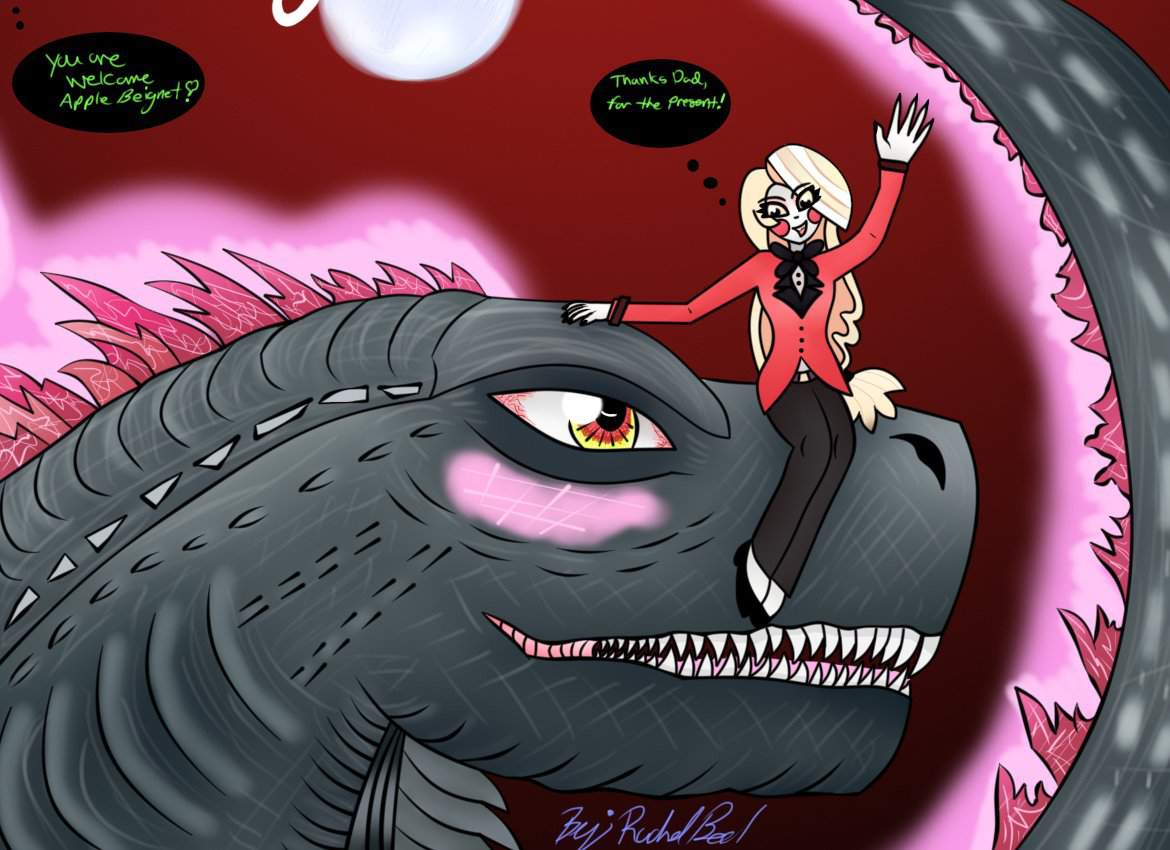 My latest artwork of Charlie geting Godzilla as a pet | Hazbin Hotel ...