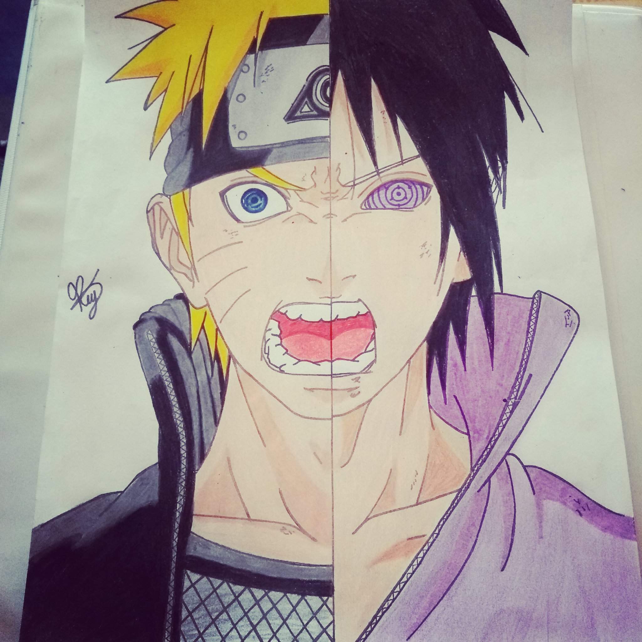 Espero y les guste el dibujo de Naruto y Sasuke | •Naruto Amino• Amino