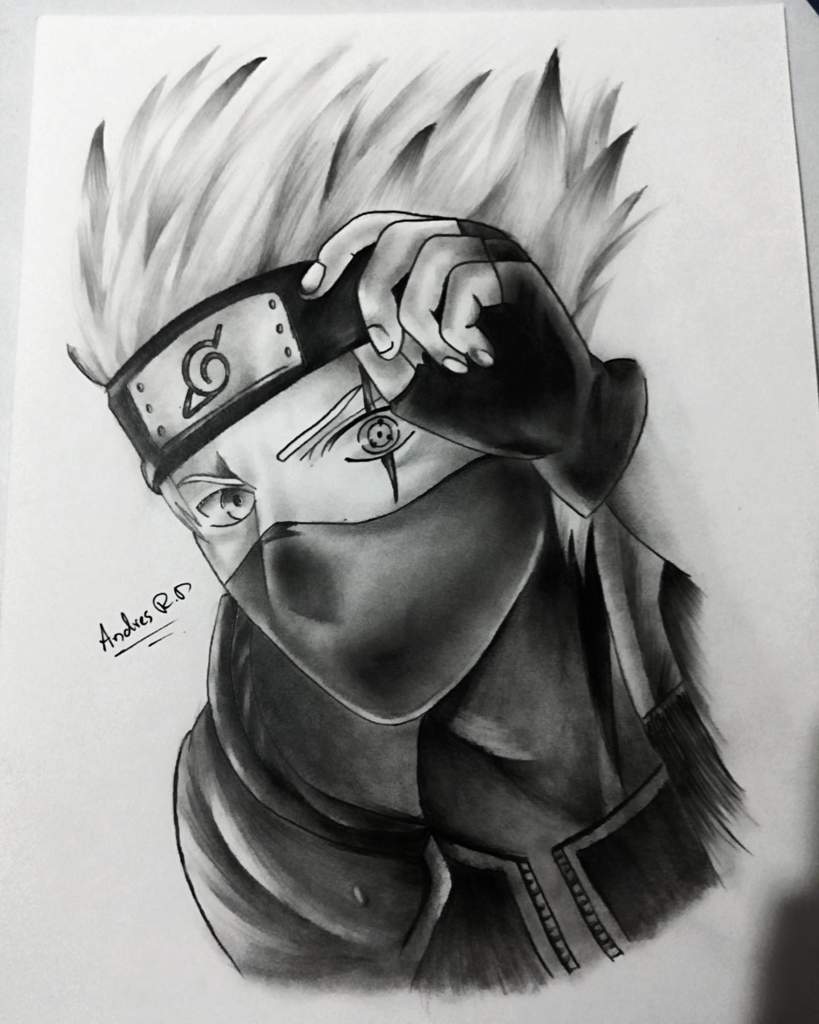 Kakashi y harley quinn dibujos realizados a grafito y carbonsillo .🙏 ...