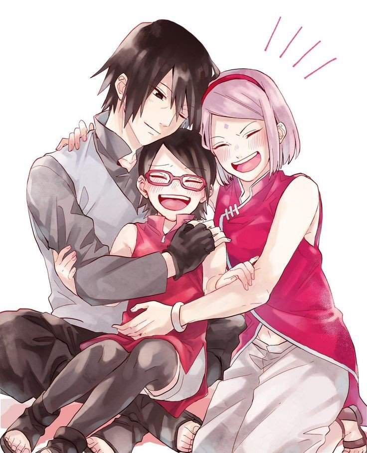 Sarada and her parents | Wiki | Naruto Amino