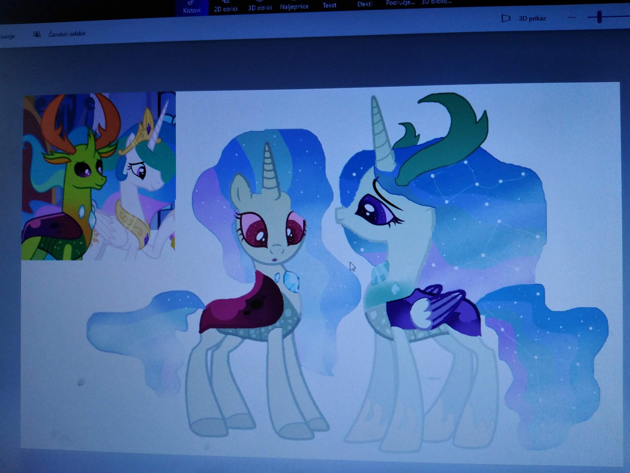 Mlp next gen, Celestia's and Thorax's two daughters, the one with horns ...