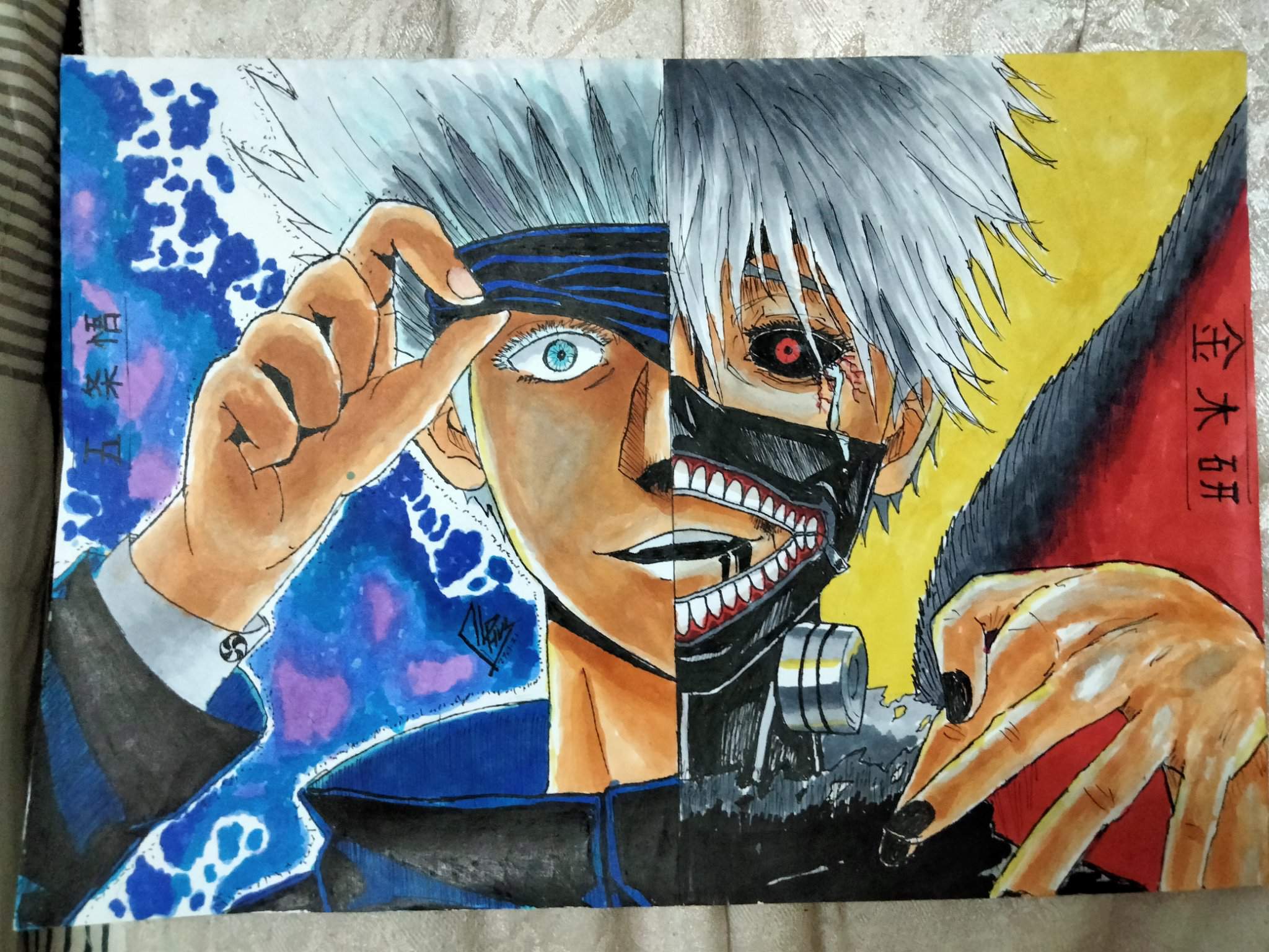 Satoru Gojo X Ken Kaneki | Anime Art Amino