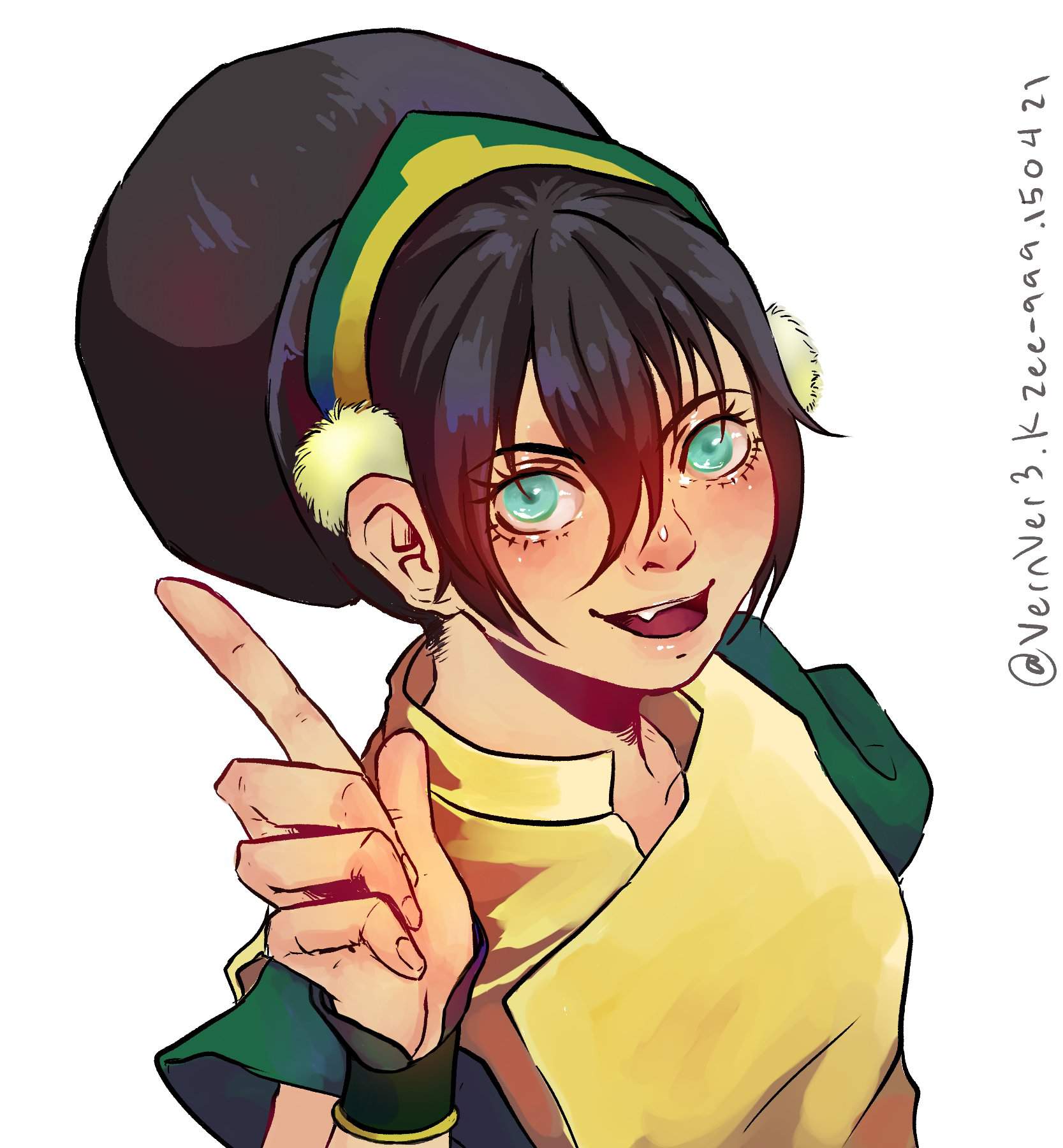 Toph is pointing at you bc you r a cutie 🥺 | Avatar Amino