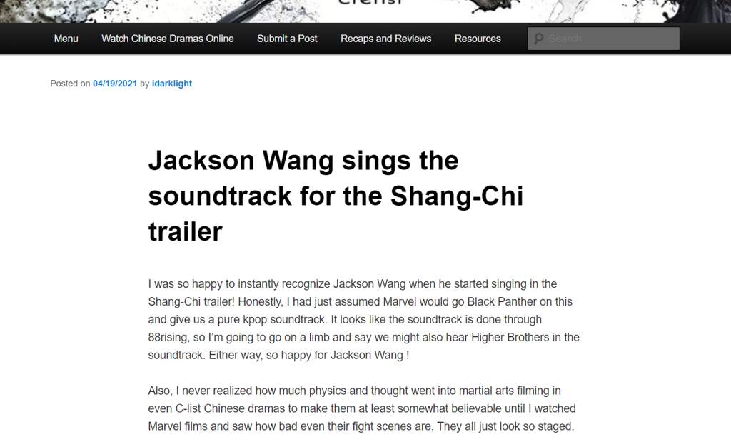 Jackson wang shang chi