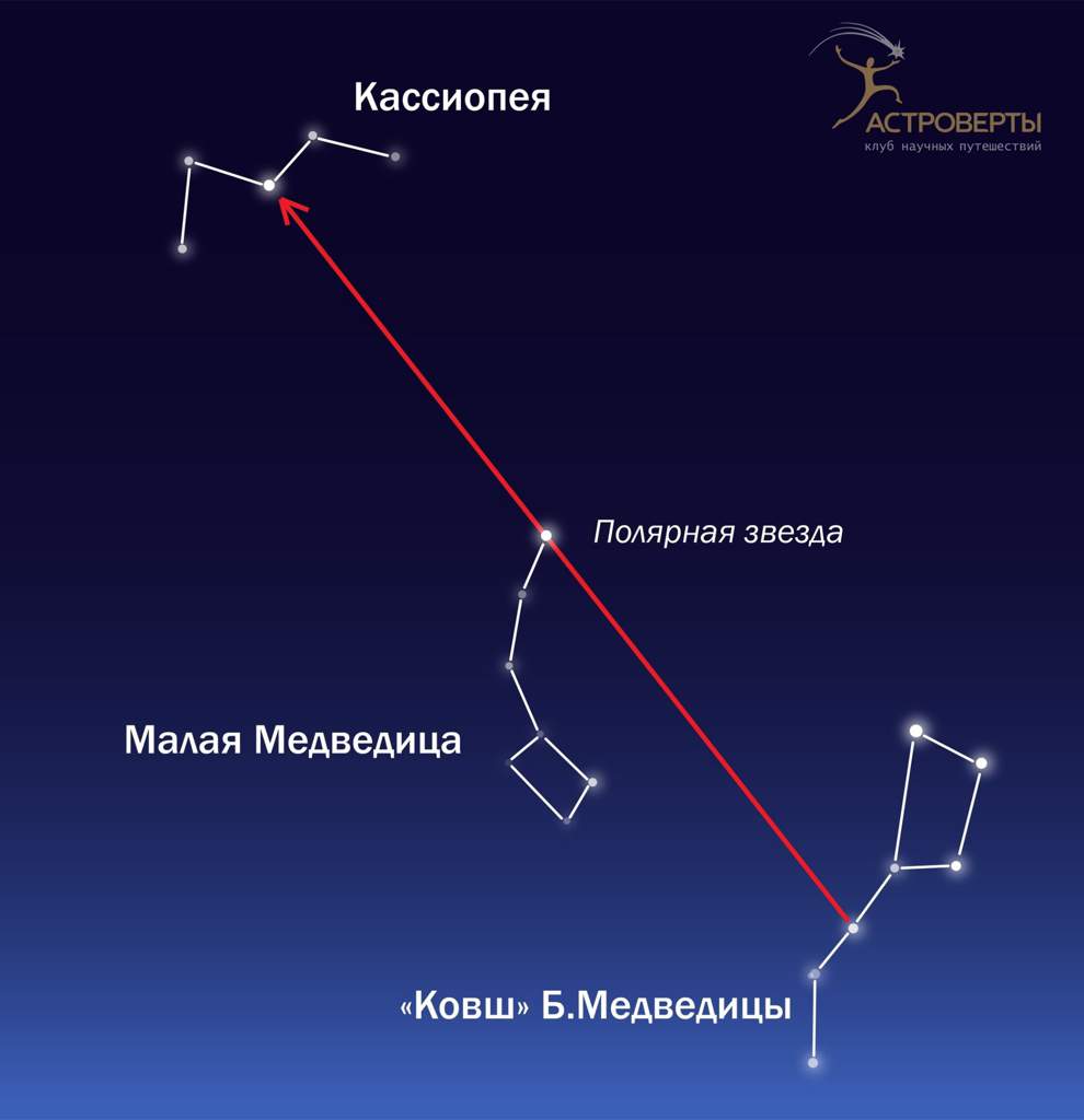 Как найти северную звезду по большой медведице фото