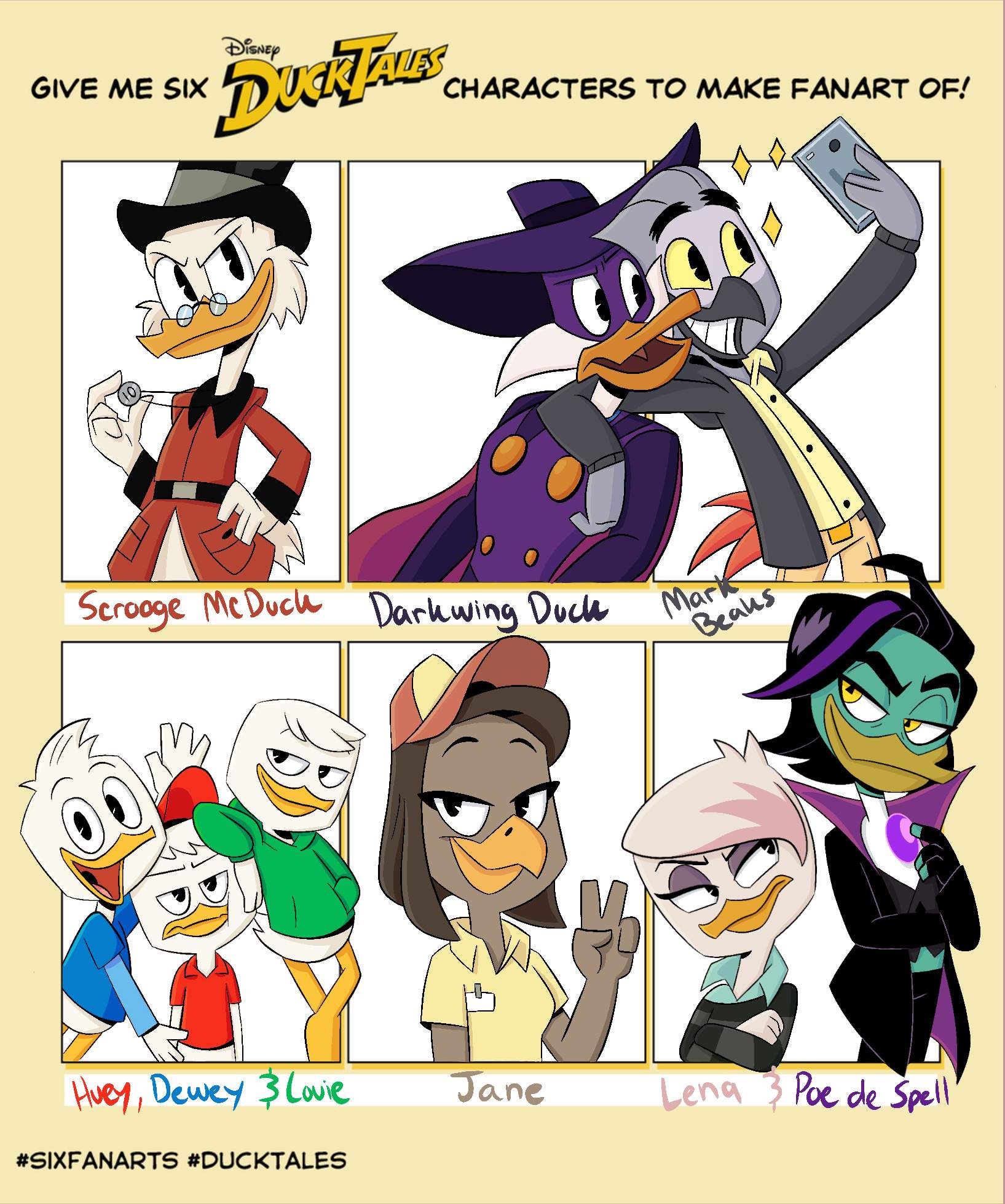 Six Fanarts Challenge | Duck-Tales Amino