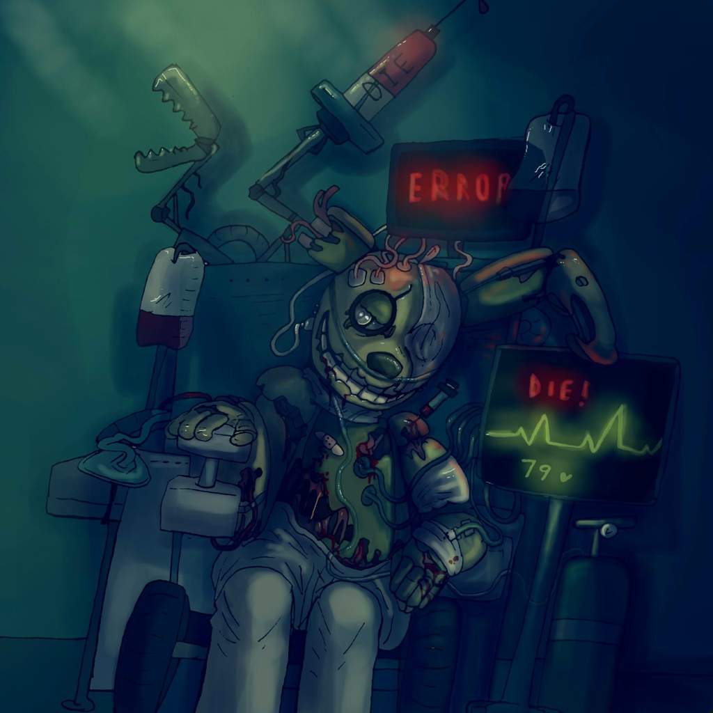 Blood warning! Springtrap, Hospital terror FNaF Amino [ Español ] Amino