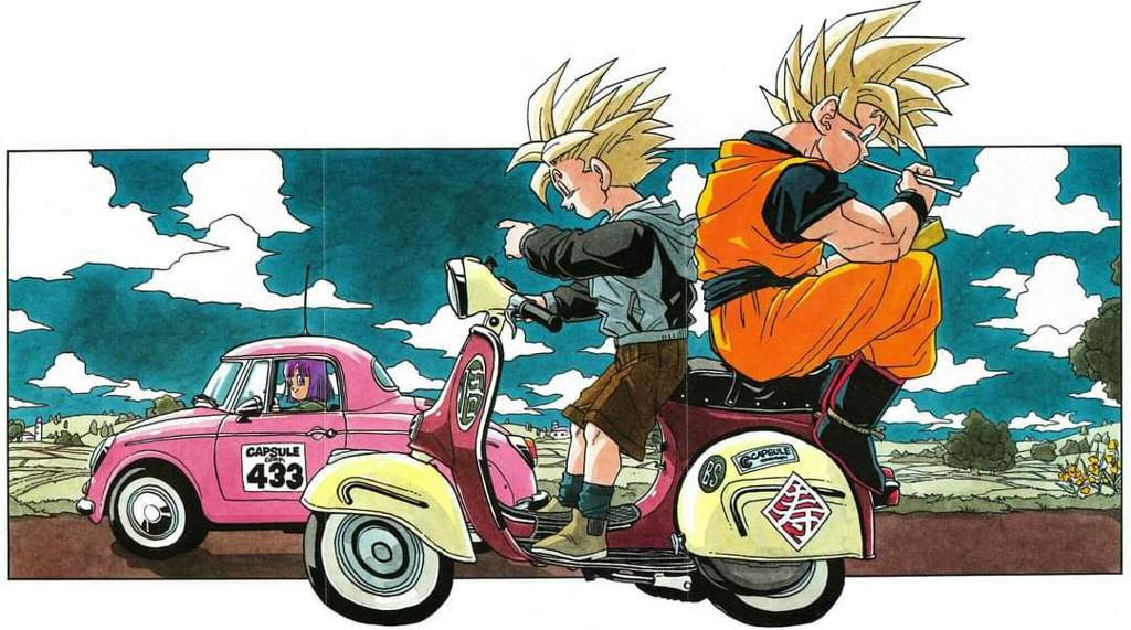 Goku y Gohan con su moto. | DRAGON BALL ESPAÑOL Amino