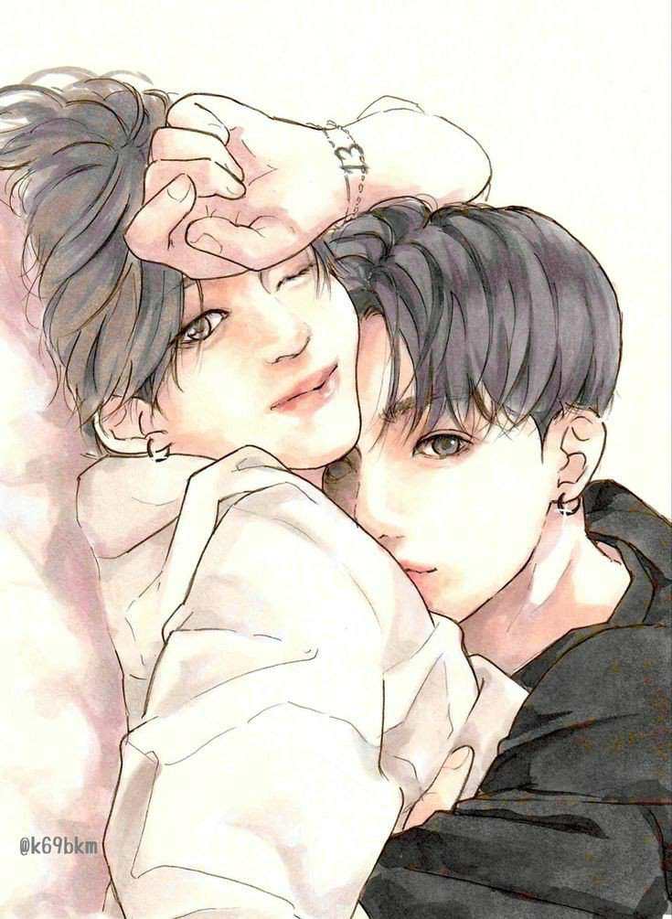 Jikook fanart them cuddling | Park Jimin Amino