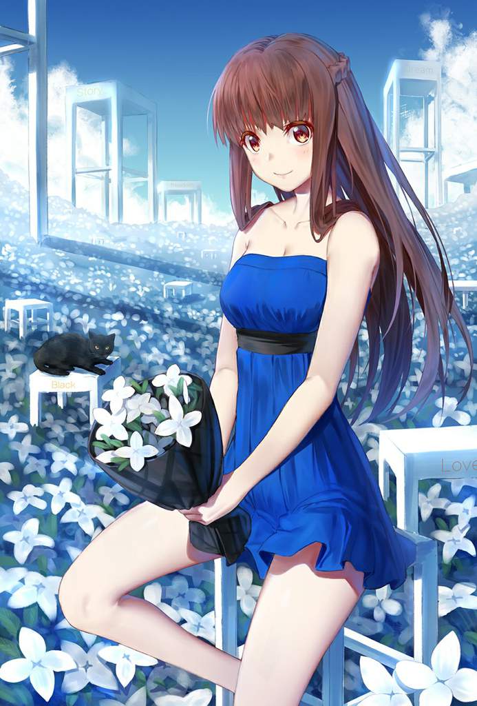 Anime girl in dress