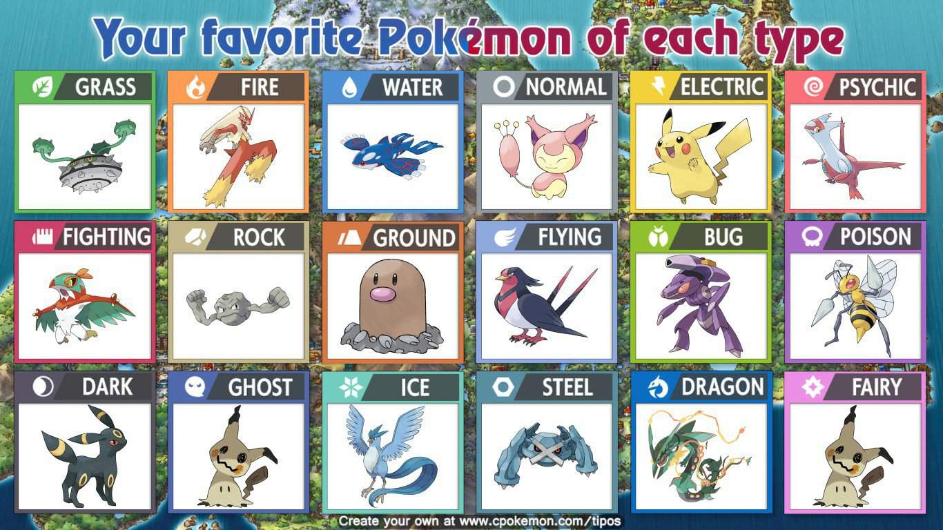 My favorite pokemon of each type. (With a few exceptions) | Pokémon Amino