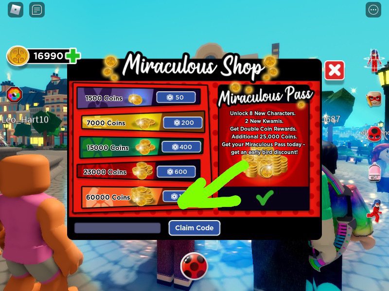 Коды в игре miraculous roblox