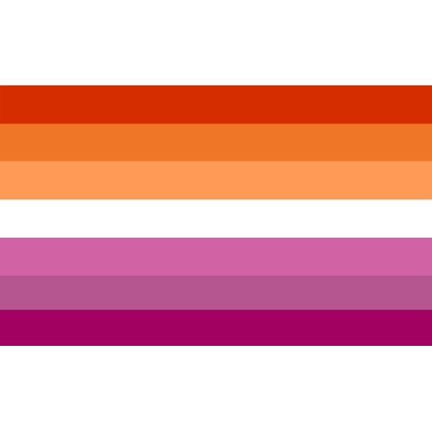 lesbian or rainbow pride flag (or maybe two separate ones with the separate...