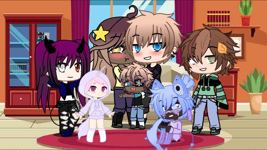 My ocs brother Marcus his wife Diana and there kids | Gacha-Life Amino