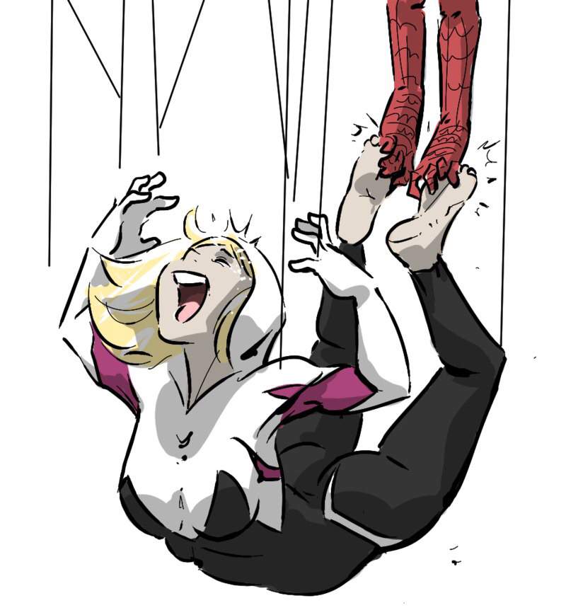 Spiderman tickled