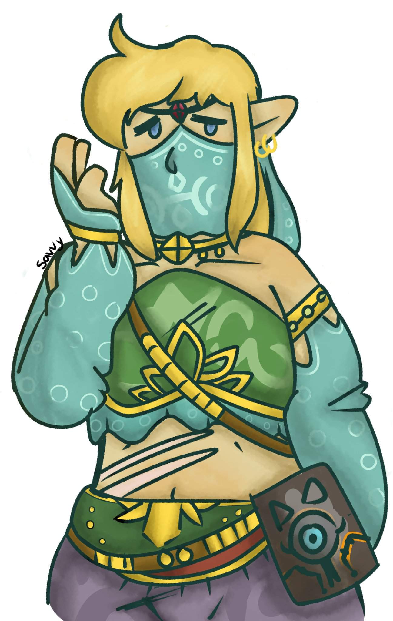 botw // gerudo set link + doodles | Zelda Amino