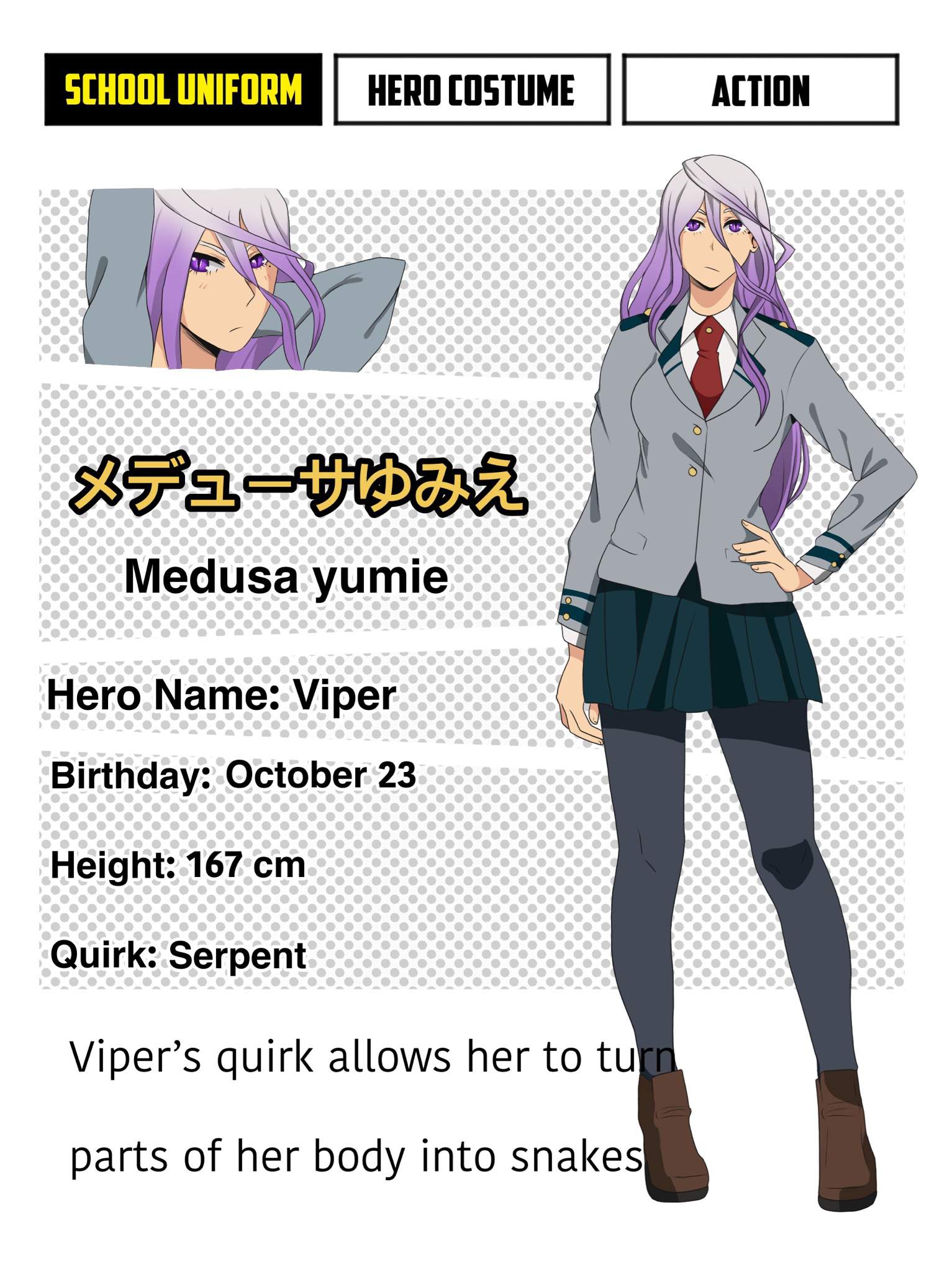 Medusa yumie//Mha oc | My Hero Academia Amino