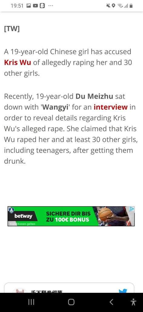 TW 19-year-old Du Meizhu accuses Kris Wu of allegedly ...