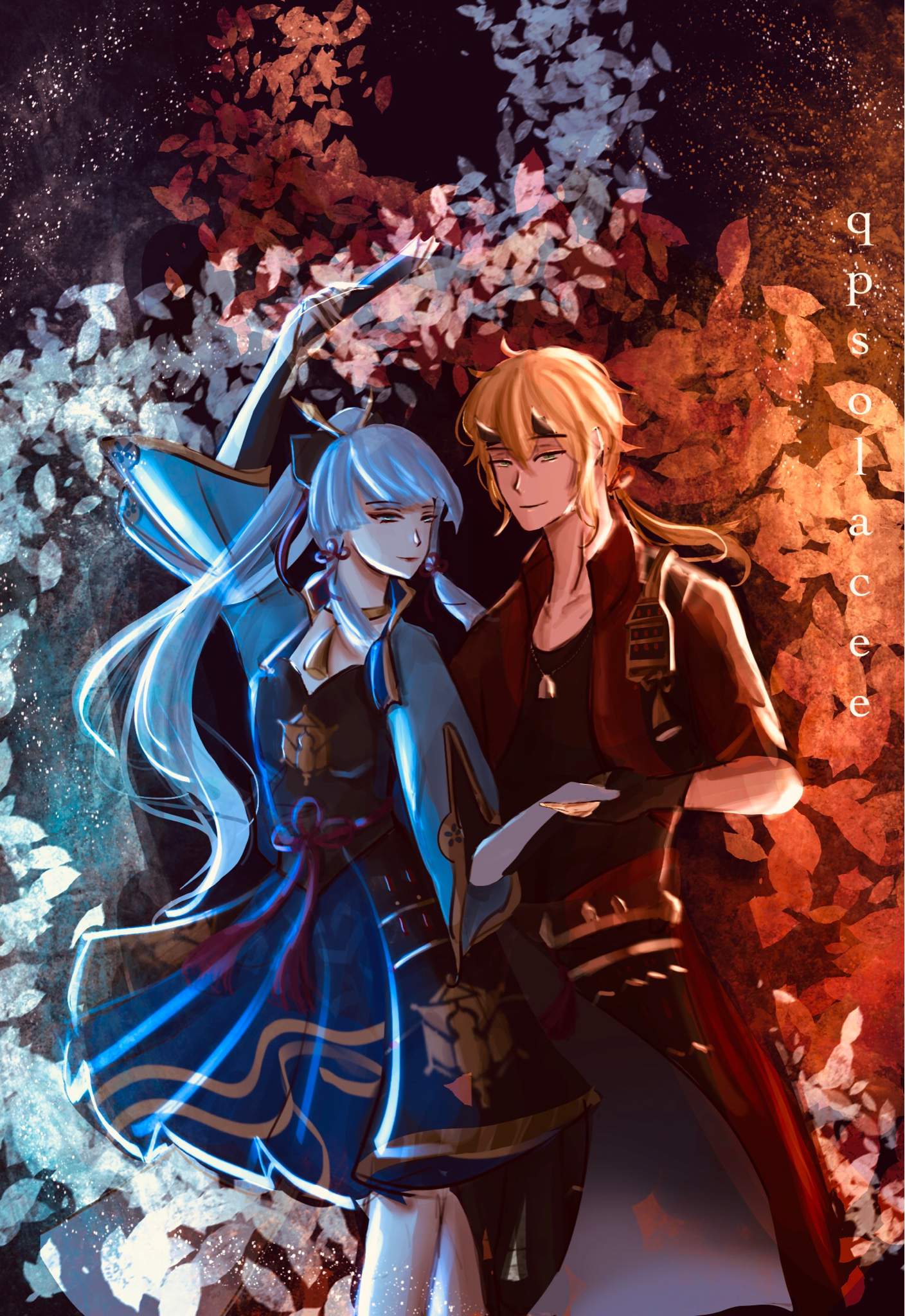 Power Duo [Ayaka & Thoma fanart] | Genshin Impact Amino