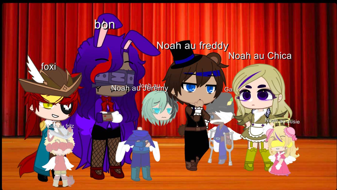 Here are the fnaf 1 crew from Noah and ae au I can’t make the funtimes ...