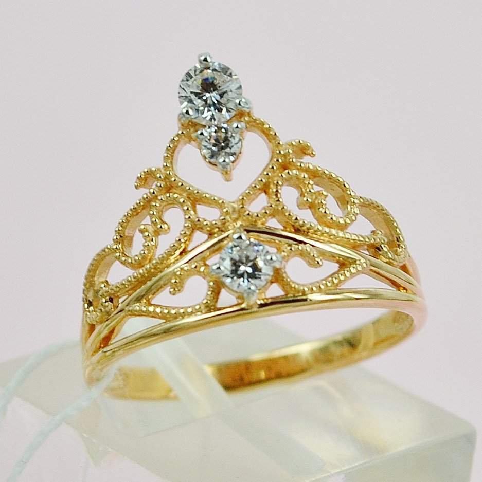 Кольцо золотое корона фото
