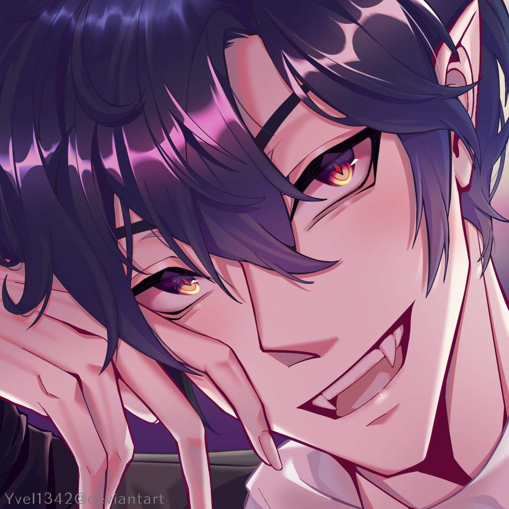 Illustration making] Flirty Vampire Boy | IbispaintX | Anime Art Amino