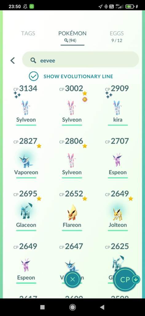 Caught 94 eevee shiny+ normal 3* in cday | Wiki | Pokemon GO Amino