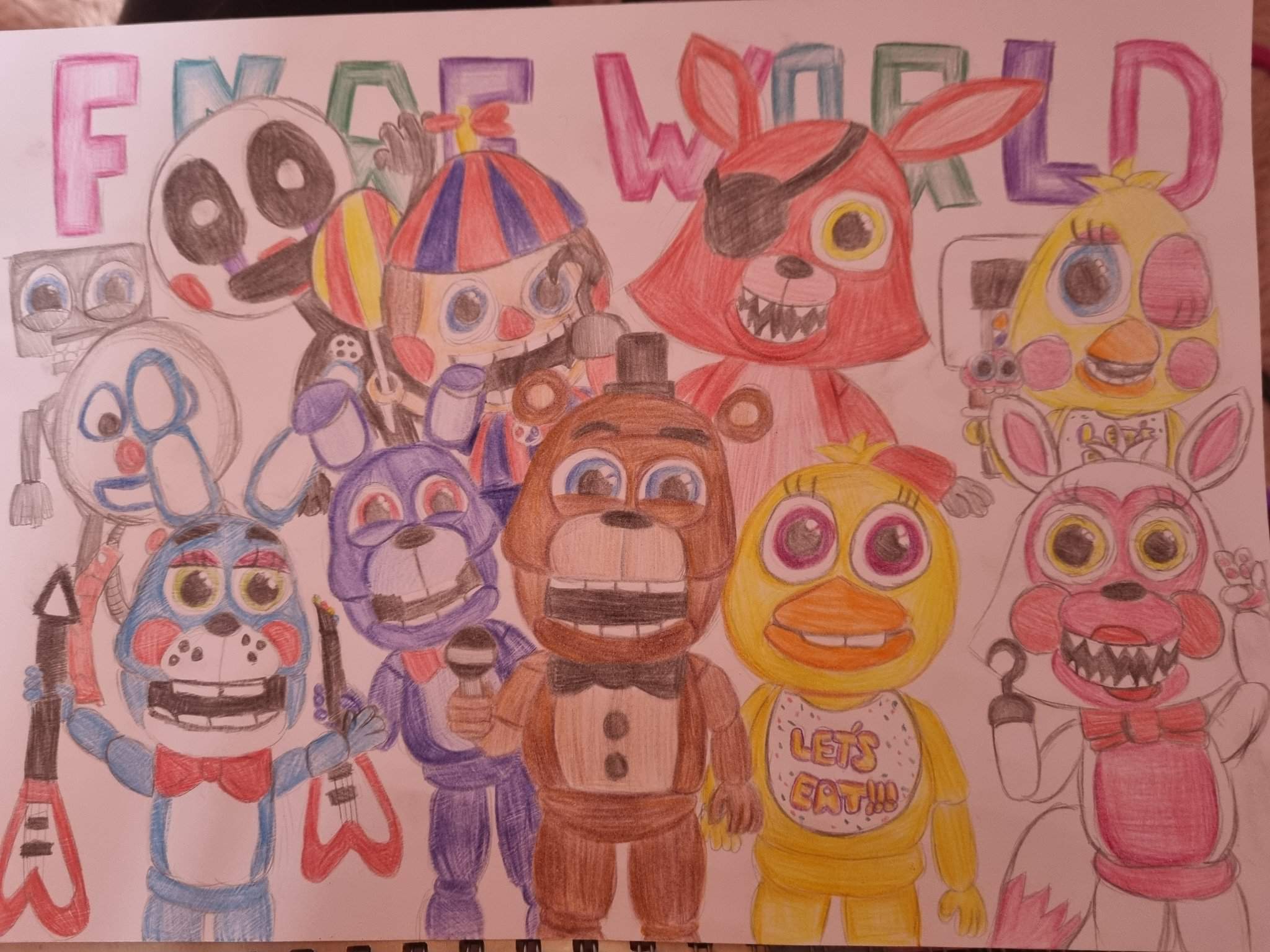 Fnaf World drawing done | Five Nights At Freddy's Amino