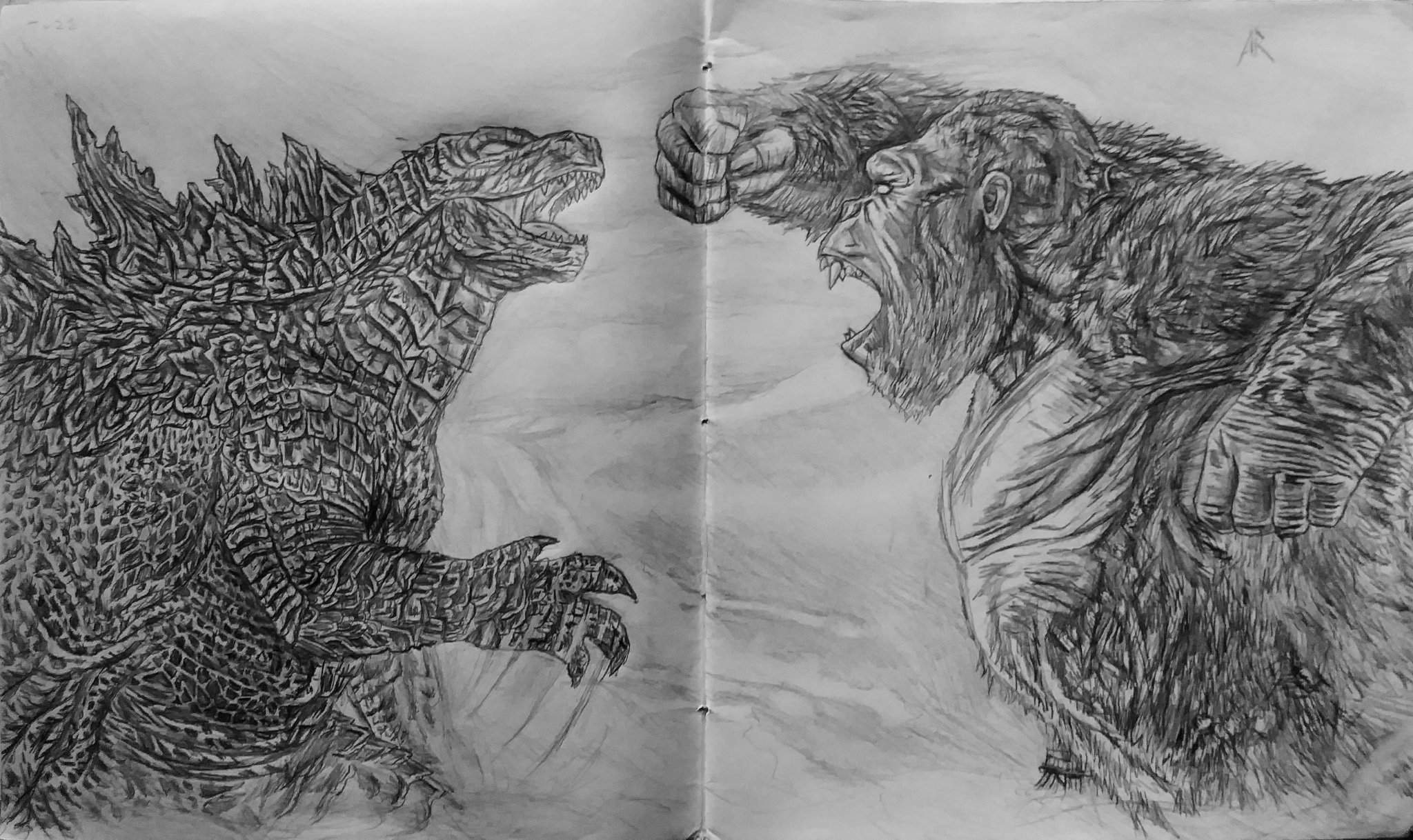 Godzilla Vs Kong Sketch | Comics Amino