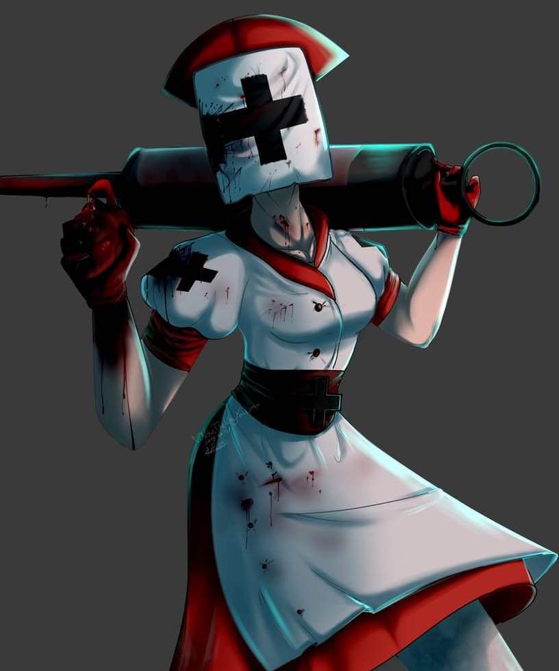 Dark deception reaper nurse consept.