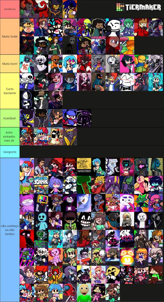 Minha tier list de mods fnf | Friday Night Funkin' Brasil 💙 Amino