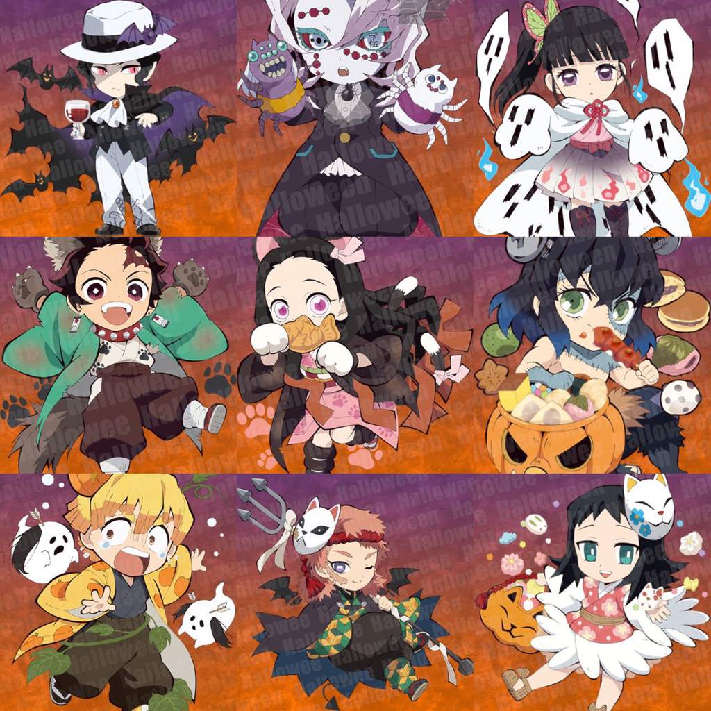 LF: KNY art style Halloween chibi commissions | Demon Slayer: Kimetsu ...