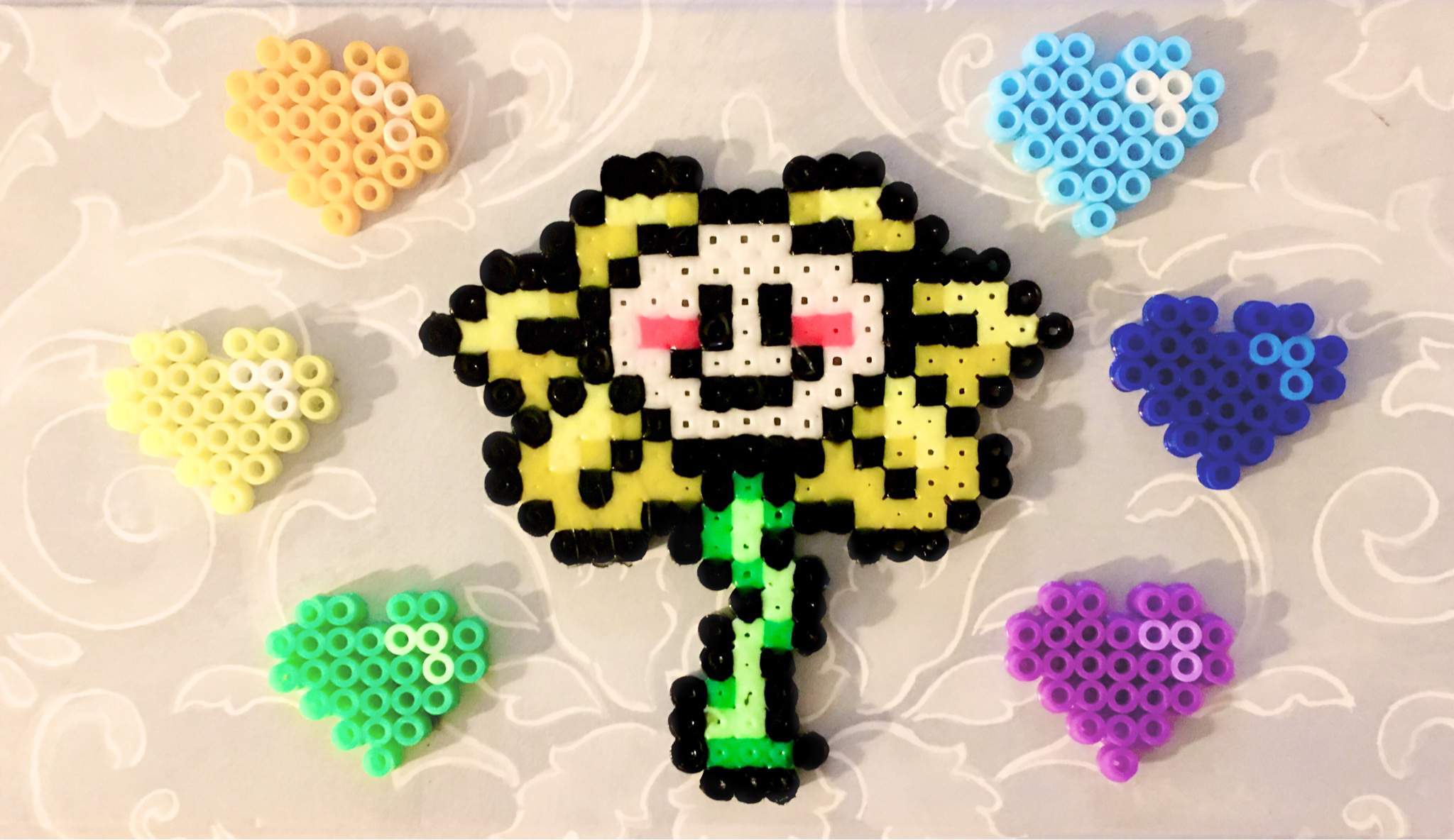 Flowey + Souls perler charm! | Undertale Amino